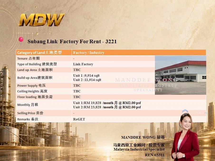 WTR/LINK FACTORY/11,914 SQFT/SUBANG JAYA/SELANGOR